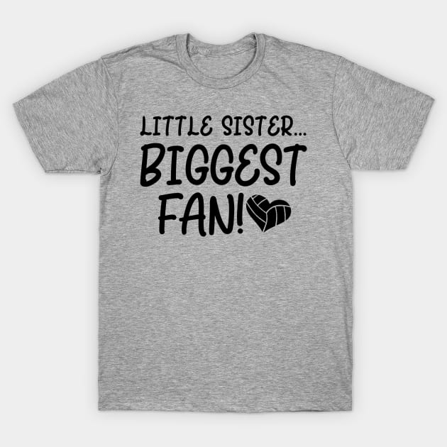 Little Sister Biggest Fan Volleyball Heart Team Gift graphic T-Shirt by nikkidawn74